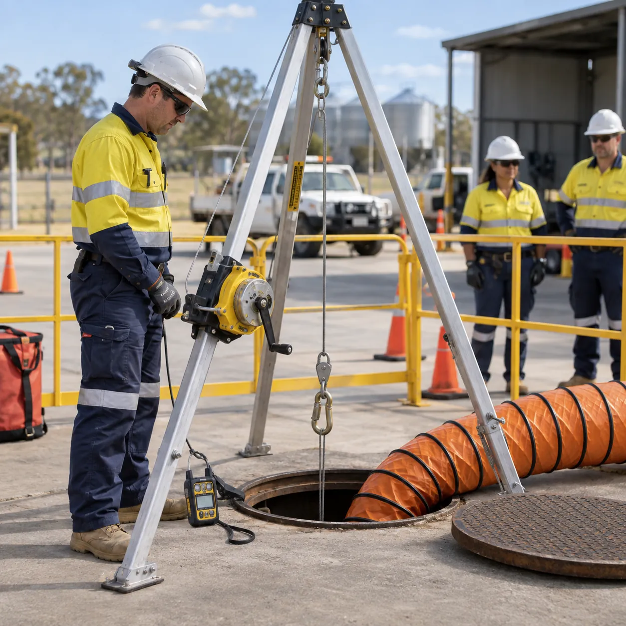 Enter and work in confined spaces